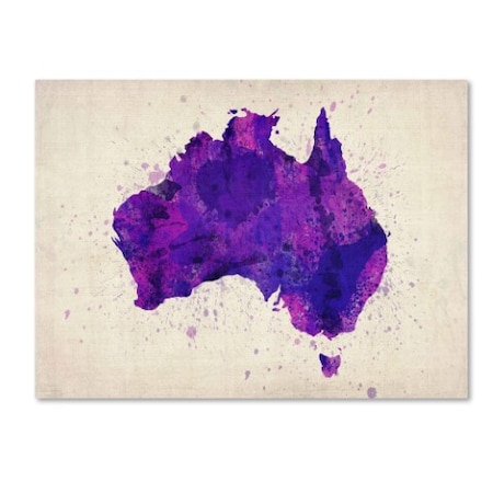 Michael Tompsett 'Australia Paint Splashes Map' Canvas Art,22x32